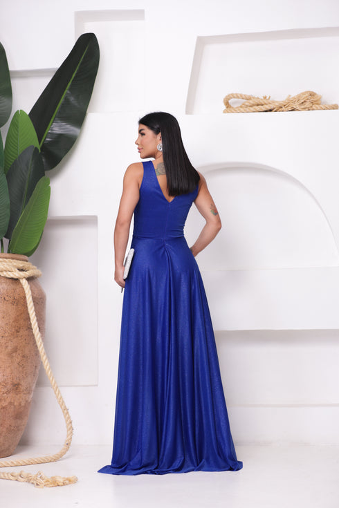 VESTIDO TRES LISTRAS PLISSADO